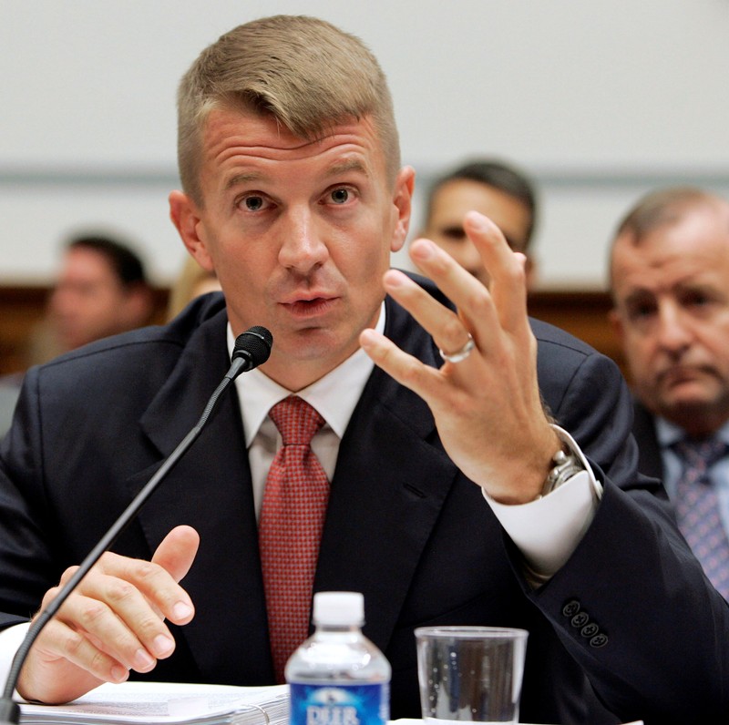 FILE PHOTO: Blackwater Chief Executive Erik Prince testifies before the House Oversight and Government Reform Committee on security contracting in Iraq and Afghanistan on Capitol Hill in Washington