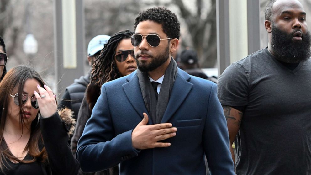 "Empire" actor Jussie Smollett arrives at the Leighton Criminal Court Building for his hearing in Chicago, March 14, 2019.