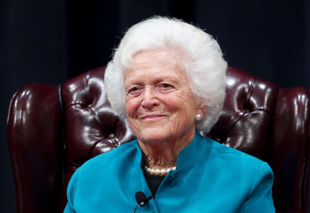 Former U.S. First Lady Barbara Bush discusses her White House experience during a day-long symposium titled "America's First Ladies-An Enduring Legacy" at the George Bush Presidential Library Center at Texas A&M, Nov. 14, 2011.