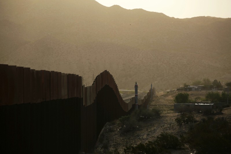 A general view shows a newly built section of the U.S.-Mexico border fence at Sunland Park, U.S. opposite the Mexican border city of Ciudad Juarez