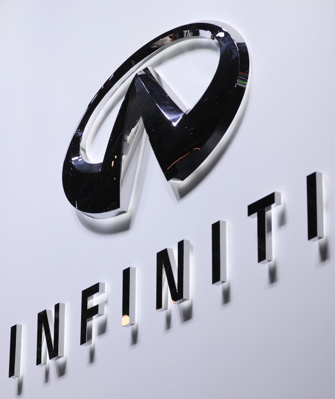 The Infiniti logo is seen at the North American International Auto Show in Detroit, Michigan