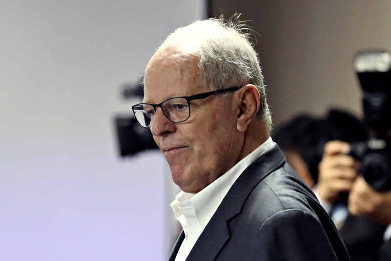 FILE PHOTO: Peru's former President Pedro Pablo Kuczynski is seen at a court, after his arrest as part of an investigation into money laundering, in Lima