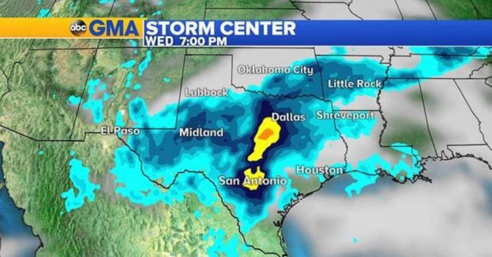 Heavy rain is possible in Texas on Wednesday.