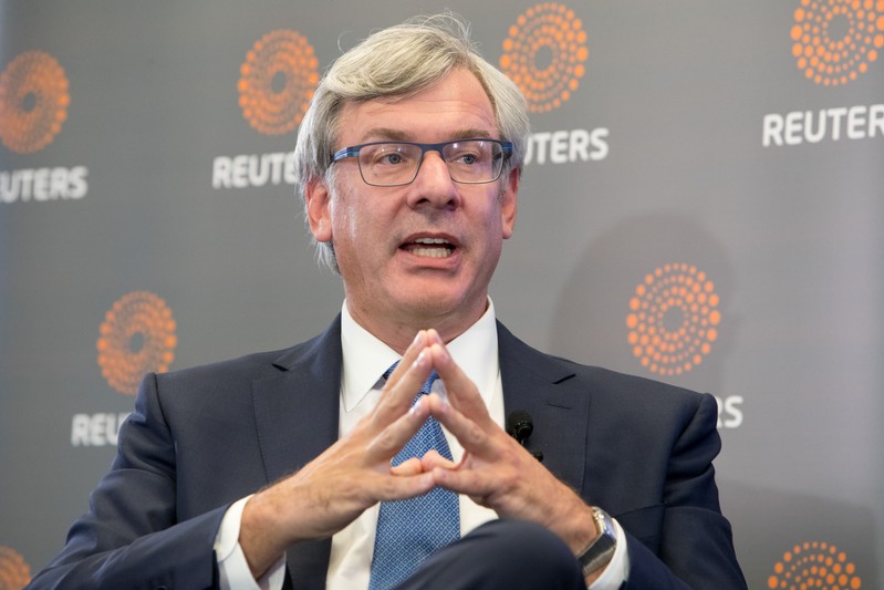 FILE PHOTO: Royal Bank of Canada CEO David McKay speaks with Reuters Editor-in-Chief Steve Adler at a Reuters Newsmaker event in Toronto