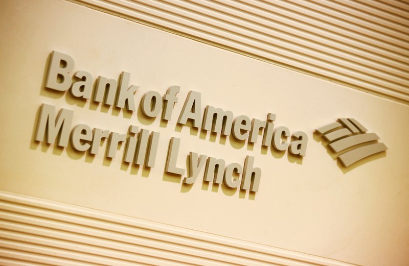 FILE PHOTO: Company logo of the Bank of America and Merrill Lynch is displayed at its office in Hong Kong