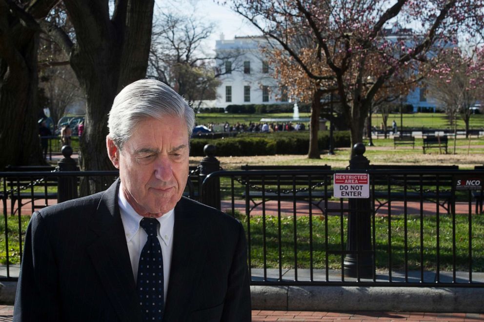 Special Counsel Robert Mueller walks past the White House after attending services at St. John's Episcopal Church, in Washington, March 24, 2019.