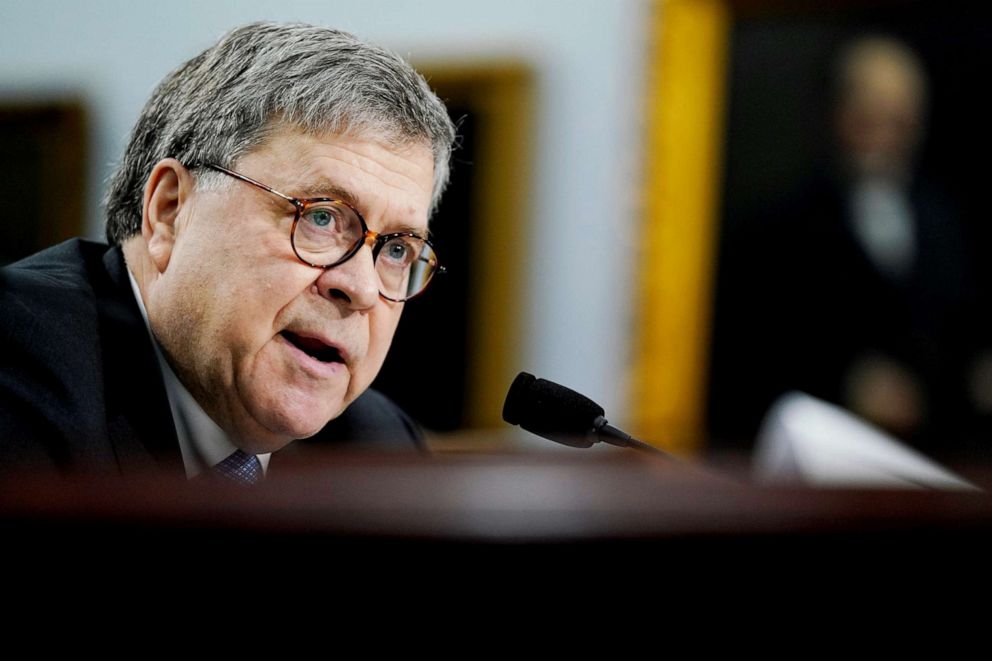 Attorney General William Barr testifies on the Justice Department's budget proposal before a House Appropriations Subcommittee hearing on Capitol Hill in Washington, D.C., April 9, 2019.
