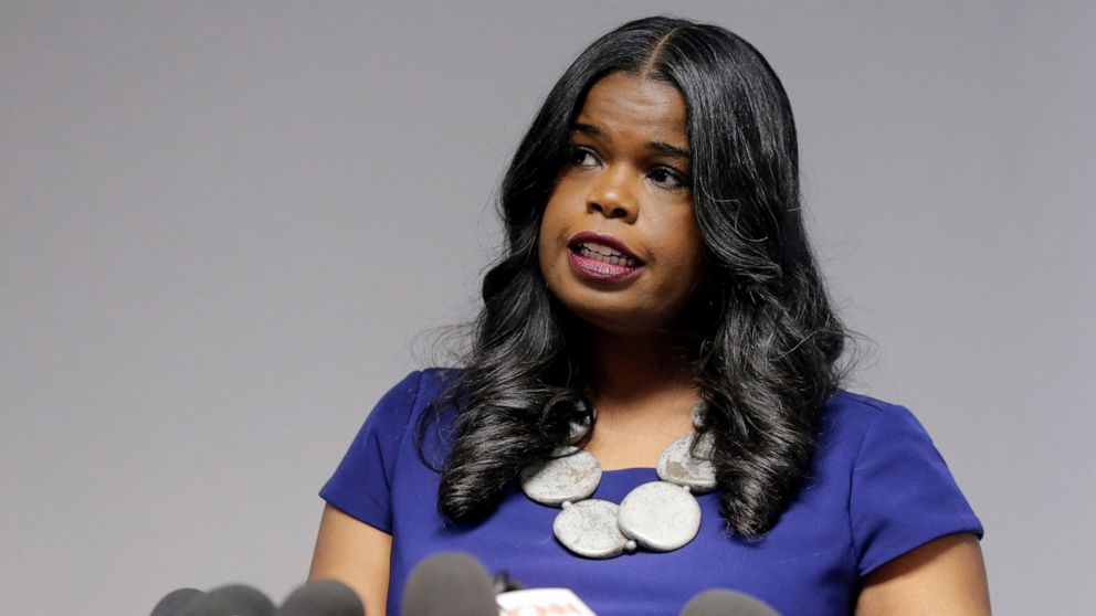 In this Feb. 22, 2019 file photo, Cook County State's Attorney Kim Foxx speaks at a news conference, in Chicago.