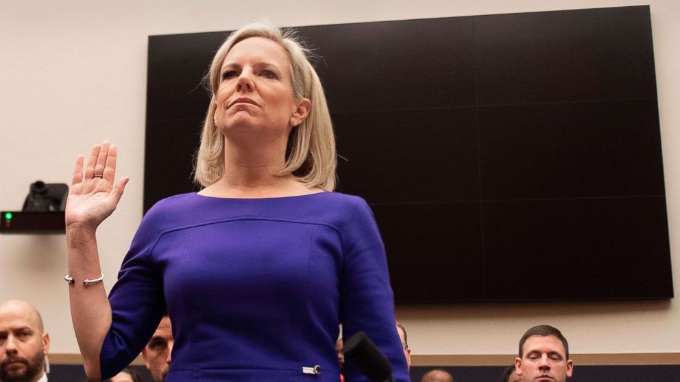 Secretary of Homeland Security Kirstjen Nielsen is sworn in ahead of her testimony to the Judiciary Committee on "Homeland Security Oversight" in Washington, D.C., Dec. 20, 2018.