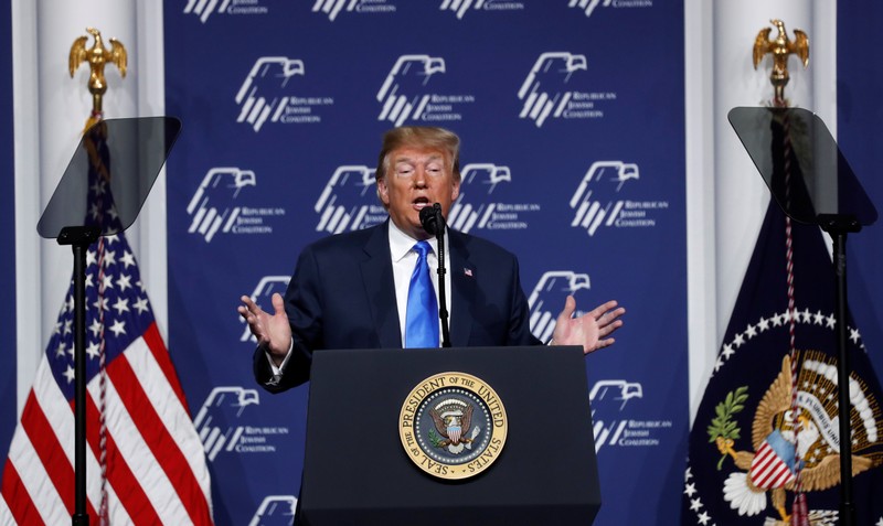 Trump speaks at the Republican Jewish Coalition 2019 Annual Leadership Meeting in Las Vegas