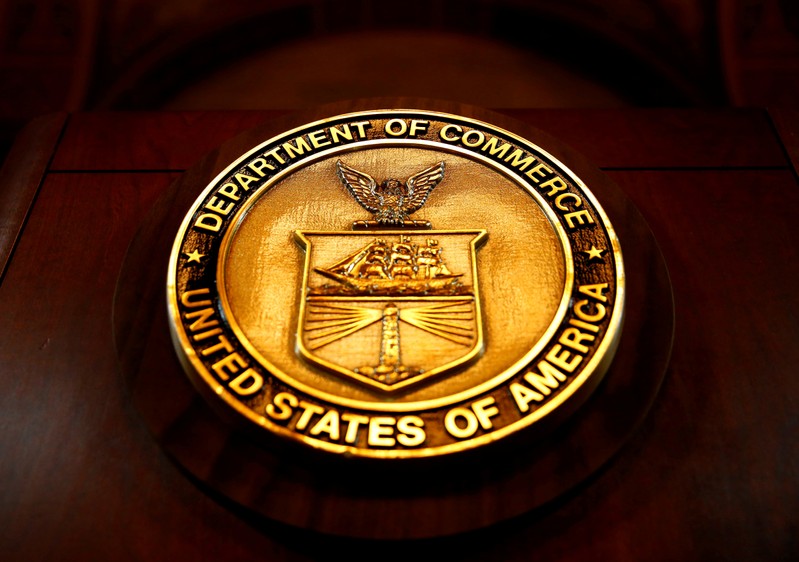 FILE PHOTO: The seal of the Department of Commerce is pictured in Washington
