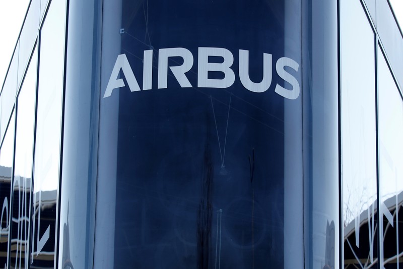 FILE PHOTO: The Airbus logo is pictured at Airbus headquarters in Blagnac near Toulouse