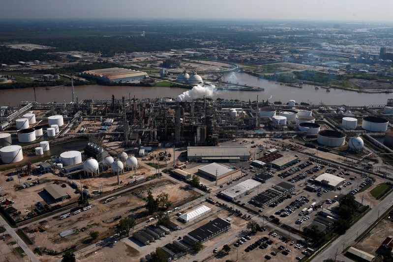 FILE PHOTO: An aerial view of the Valero Houston Refinery is seen in Houston, Texas