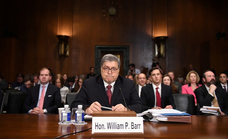 U.S. Attorney General Barr testifies at Senate Judiciary hearing on investigation of Russian interference in the 2016 presidential election on Capitol Hill in Washington