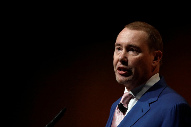 FILE PHOTO: Jeffrey Gundlach, Chief Executive Officer, DoubleLine Capital, speaks at the Sohn Investment Conference in New York