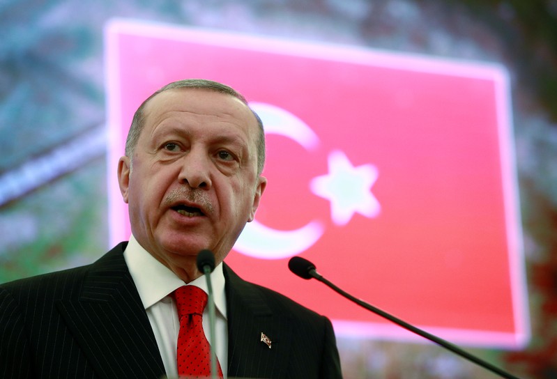 FILE PHOTO: Turkish President Erdogan speaks at North Atlantic Council Mediterranean Dialogue Meeting in Ankara