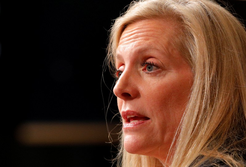 Federal Reserve Board Governor Lael Brainard speaks at the John F. Kennedy School of Government at Harvard University in Cambridge