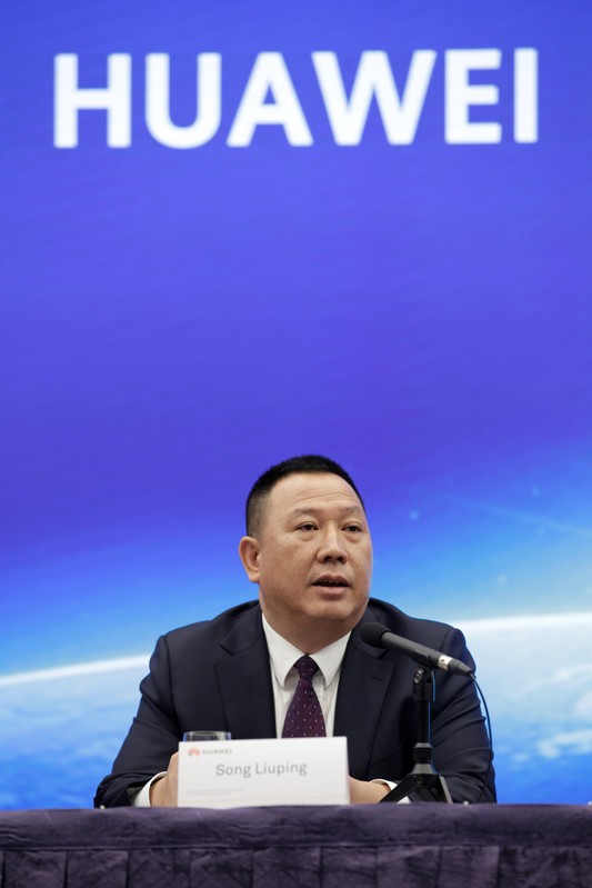 Huawei's Chief Legal Officer Song Liuping attends a news conference on Huawei’s ongoing legal action against the U.S. government’s National Defense Authorization Act (NDAA) action at its headquarters in Shenzhen
