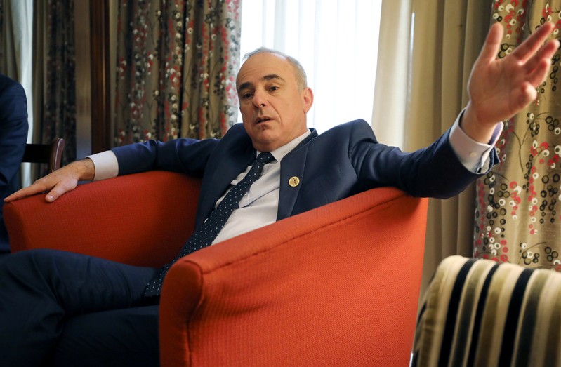 FILE PHOTO: Israeli Energy Minister Yuval Steinitz speaks during an interview with Reuters in Cairo