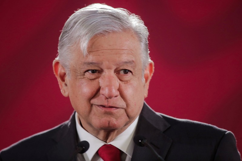 FILE PHOTO: Mexico's President Andres Manuel Lopez Obrador speaks to the media during a news conference at the National Palace