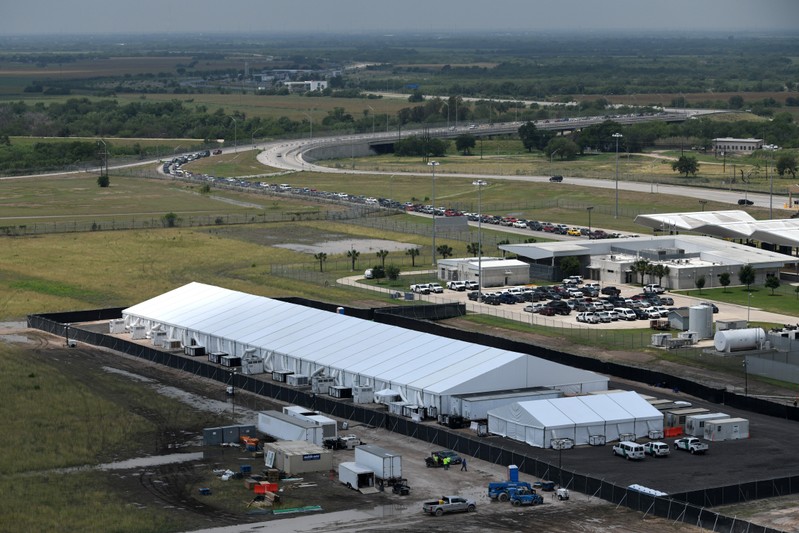 FILE PHOTO - U.S. Customs and Border Protection (CBP) temporary facilities for housing migrants are seen in Donna
