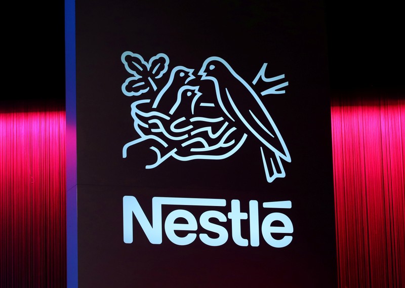 FILE PHOTO: Logo is pictured during the 152nd Annual General Meeting of Nestle in Lausanne
