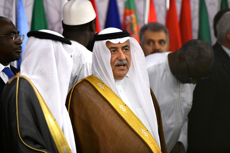 Saudi Arabia's Foreign Minister Ibrahim al-Assaf is seen attends during preparatory meeting for the GCC, Arab and Islamic summits in Jeddah