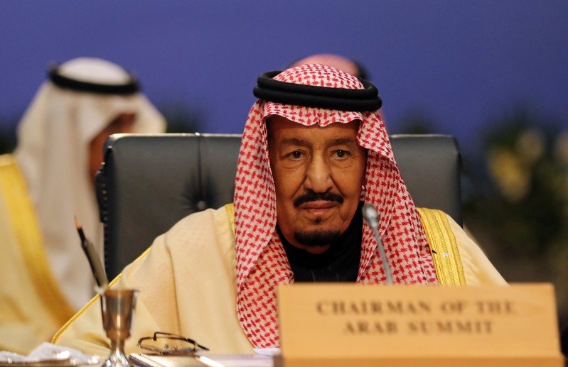 FILE PHOTO: Saudi Arabia's King Salman attends Arab league and EU summit, in Sharm el-Sheikh