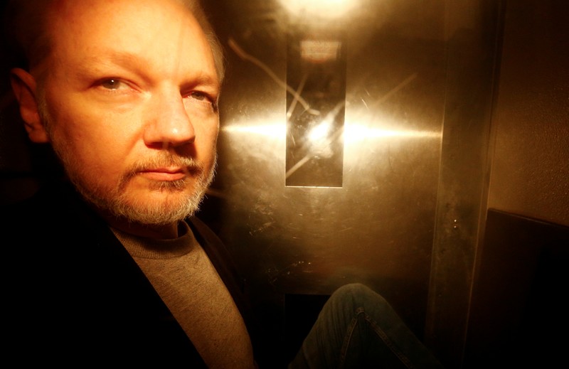 FILE PHOTO: WikiLeaks founder Julian Assange leaves Southwark Crown Court after being sentenced in London