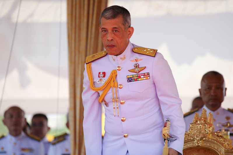 FILE PHOTO: Thailand's King Maha Vajiralongkorn arrives for the annual Royal Ploughing Ceremony in Bangkok