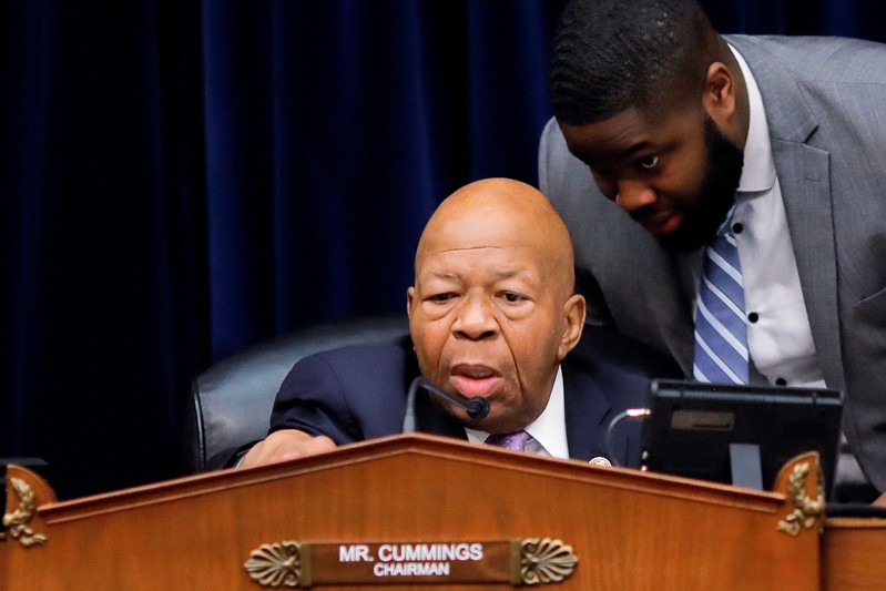 FILE PHOTO: House Oversight and Reform Committee Chairman Cummings chairs a committee meeting on White House security clearances on Capitrol Hill in Washington