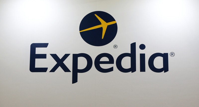 FILE PHOTO: The logo of global online travel brand Expedia is pictured at the International Tourism Trade Fair in Berlin