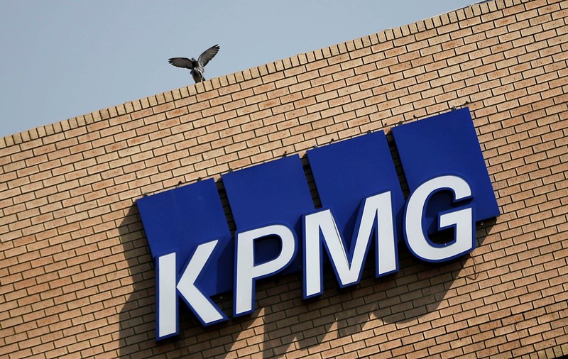 FILE PHOTO: The KPMG logo is seen at the company's head offices in Parktown, Johannesburg