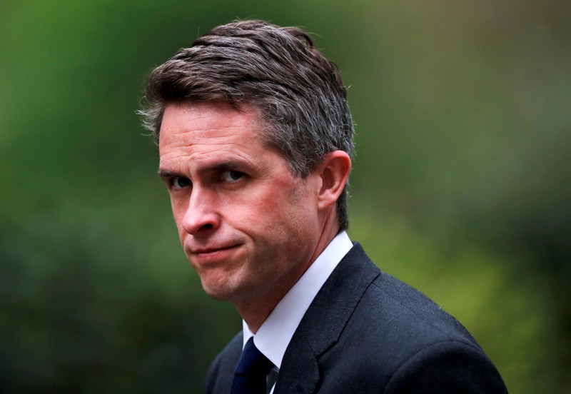 FILE PHOTO: Britain's Secretary of State for Defence Gavin Williamson is seen outside Downing Street in London