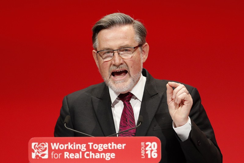 Britain's shadow Secretary of State for International Trade Barry Gardiner speaks at the Labour Party conference in Liverpool