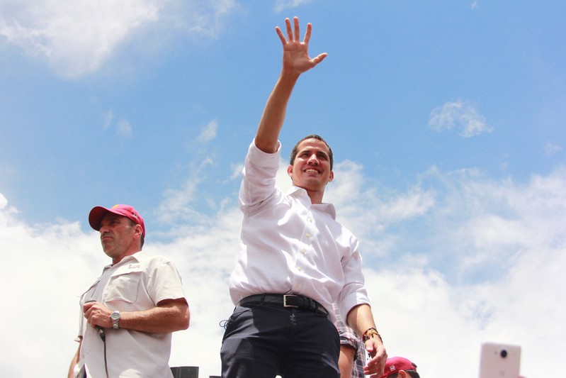 FILE PHOTO: Venezuelan opposition leader Juan Guaido, who many nations have recognised as the country's rightful interim ruler, attends rally in Barquisimeto
