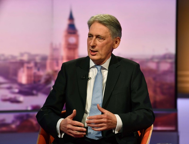 Philip Hammond MP, Chancellor of the Exchequer appears on BBC TV's The Andrew Marr Show in London