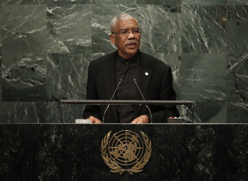 President David Granger of Guyana addresses the 71st United Nations General Assembly in New York