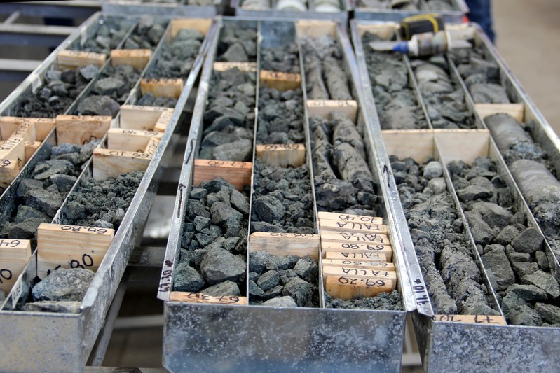 Samples taken from the mine of Continental Gold are seen in Buritica