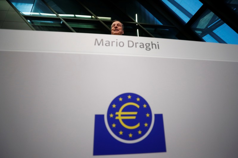 Mario Draghi, President of the European Central Bank (ECB) holds a news conference on the outcome of the Governing Council meeting at the ECB headquarters in Frankfurt