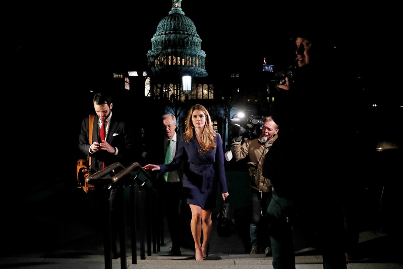 FILE PHOTO: White House Communications Director Hope Hicks leaves the U.S. Capitol after attending the House Intelligence Committee closed door meeting in Washington