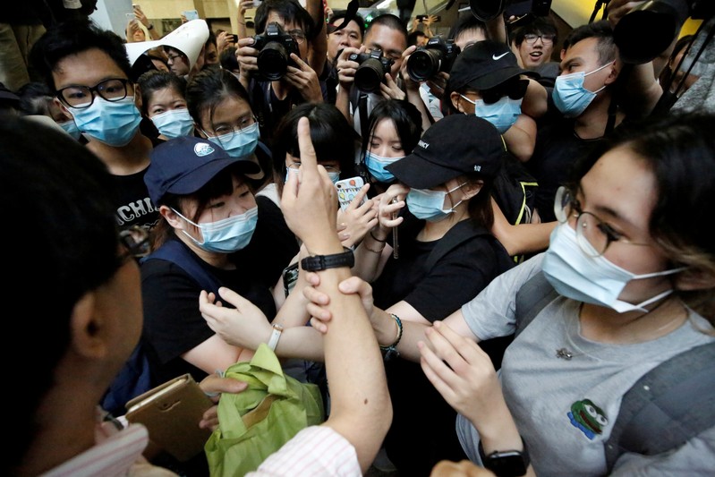 FILE PHOTO: Anti-extradition bill protesters occupy the Revenue Tower in Hong Kong