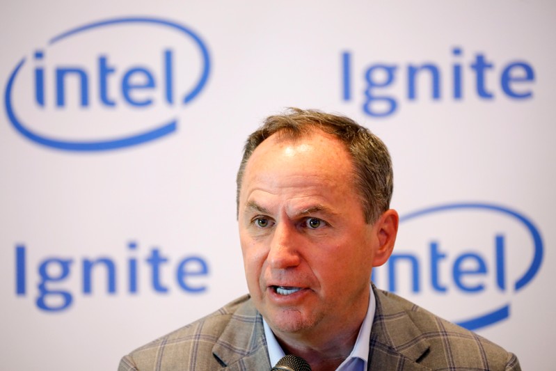 Intel CEO Robert Swan speaks during a roundtable event with members of the media in Tel Aviv