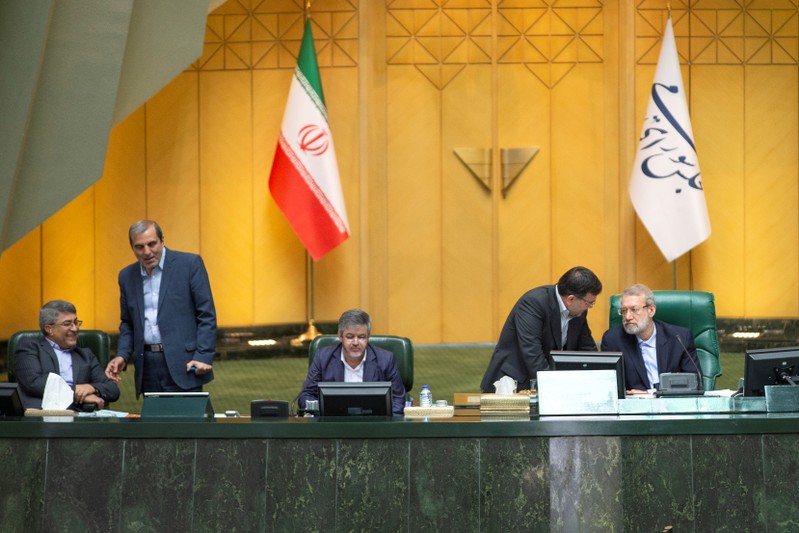 FILE PHOTO: Speaker Ali Larijani attends a session of parliament in Tehran