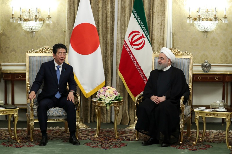 Iranian President Hassan Rouhani meets with Japan's Prime Minister Shinzo Abe, during in Tehran