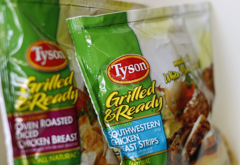 FILE PHOTO: Tyson food meat products are shown in this photo illustration in Encinitas