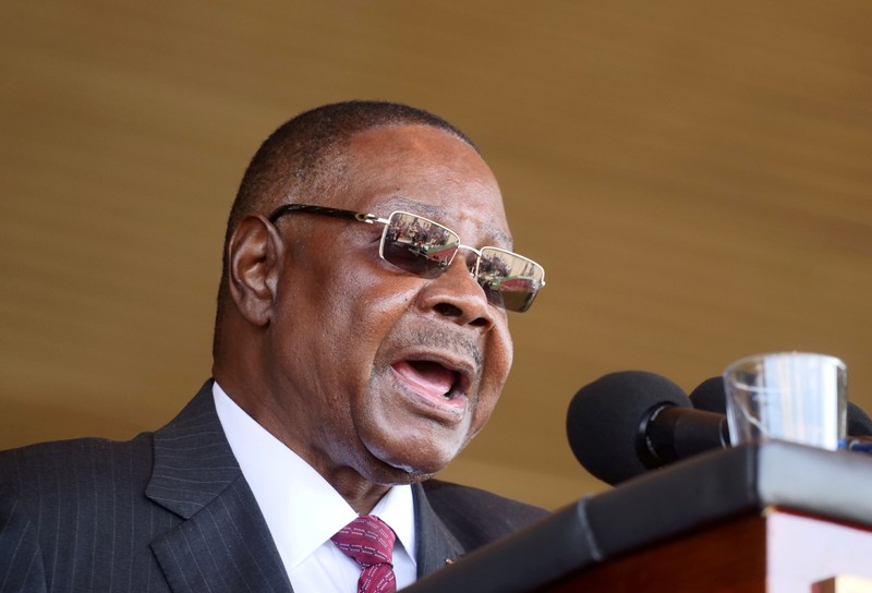 FILE PHOTO: Malawi's President Peter Mutharika addresses guests during his inauguration ceremony in Blantyre
