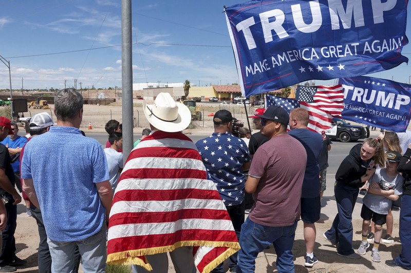 FILE PHOTO: U.S. President Donald Trump visits the U.S.-Mexico border in Calexico, California