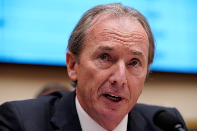 FILE PHOTO: James P. Gorman, chairman & CEO of Morgan Stanley, testifies before a House Financial Services Committee hearing in Washington