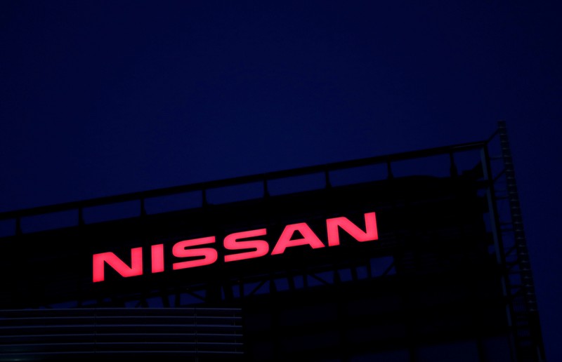 FILE PHOTO : The Nissan logo is seen at Nissan Motor Co.'s global headquarters building in Yokohama